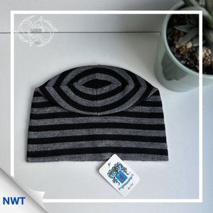 Portolano - Grey and Black Striped Beanie
